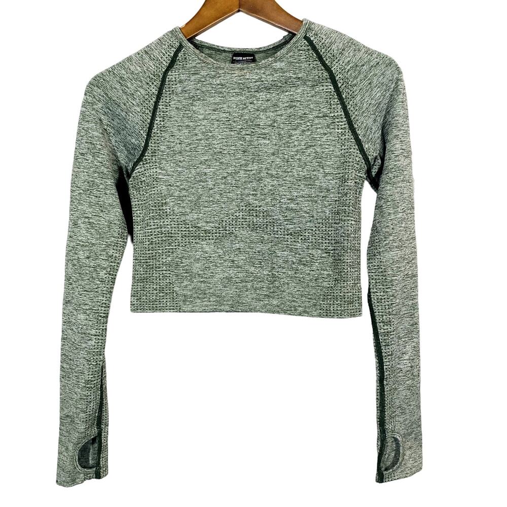 VS PINK Active Crop Long Sleeve Active Top Casual Athletic Breathable - S